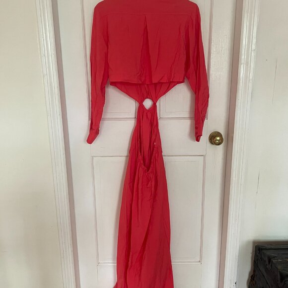 Pink Cut Out Long Sleeve Dress - Picture 4 of 4